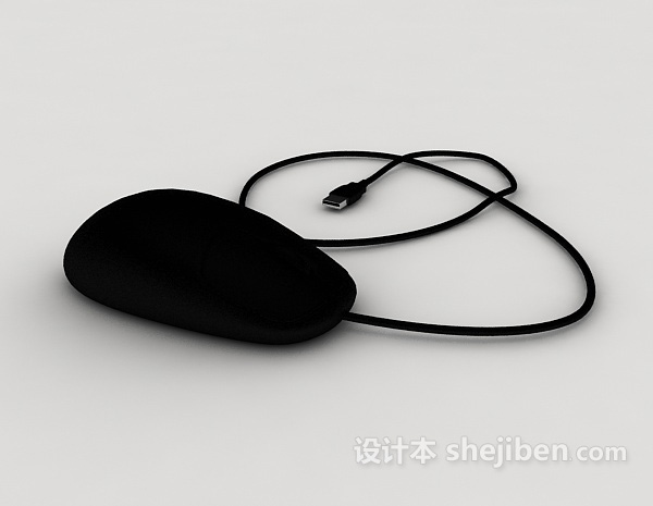 现代风格黑色鼠标3d模型下载