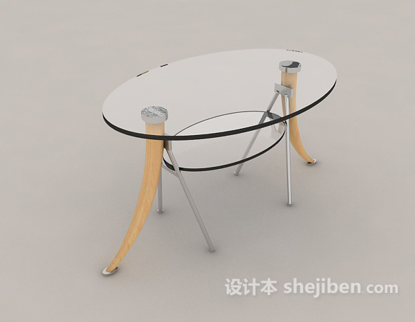 现代玻璃简单茶几3d模型下载