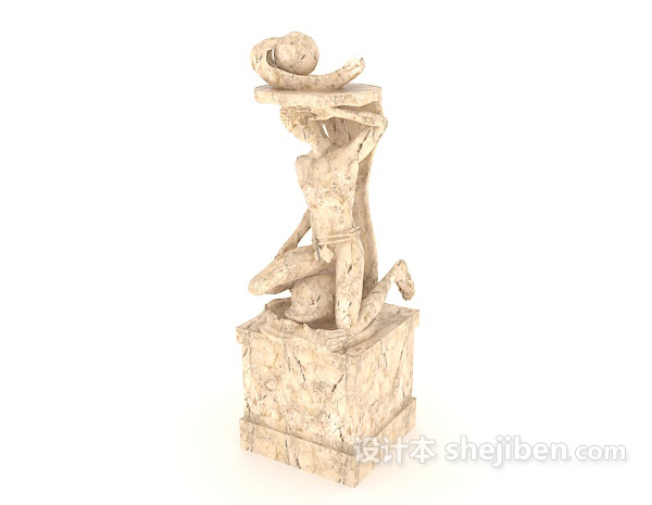 设计本石材雕塑3d模型下载