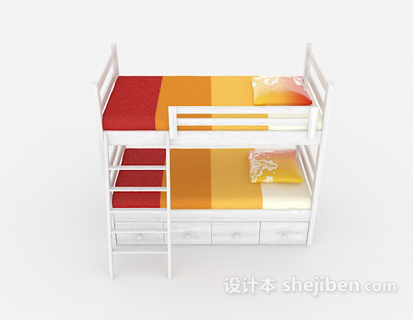 现代风格上下铺单人床3d模型下载