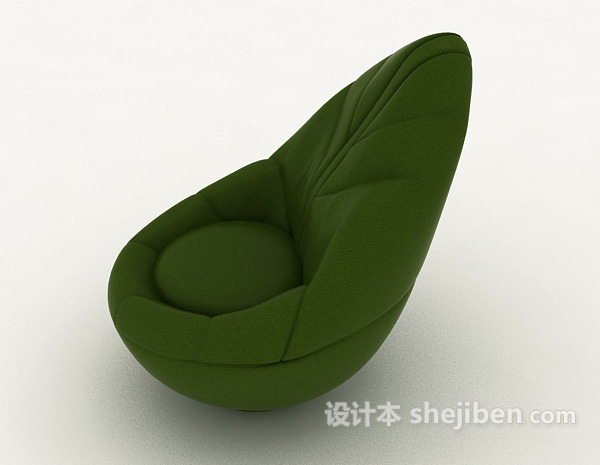 设计本绿叶型单人沙发3d模型下载