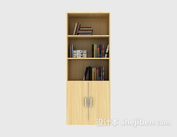 简单书柜3d模型下载