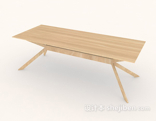 免费家居简约木质餐桌3d模型下载