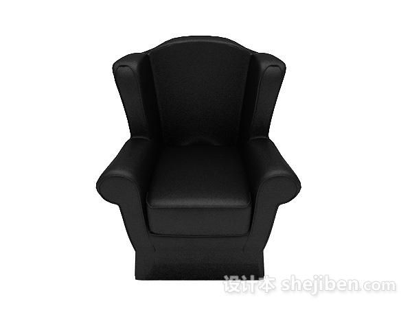 现代风格现代黑色简单居家沙发3d模型下载