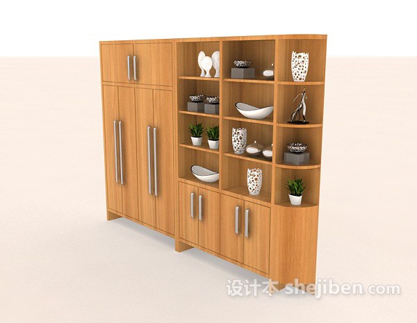 设计本现代简约木质柜3d模型下载