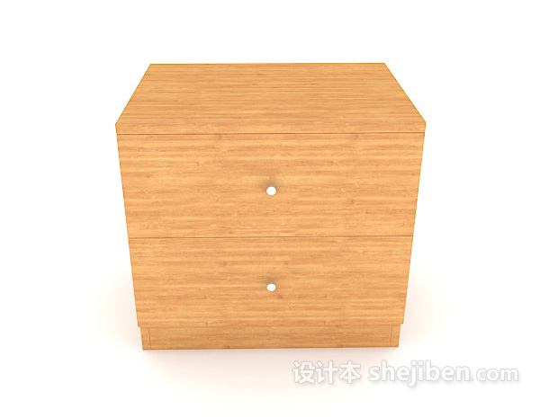现代风格简约木质床头柜3d模型下载