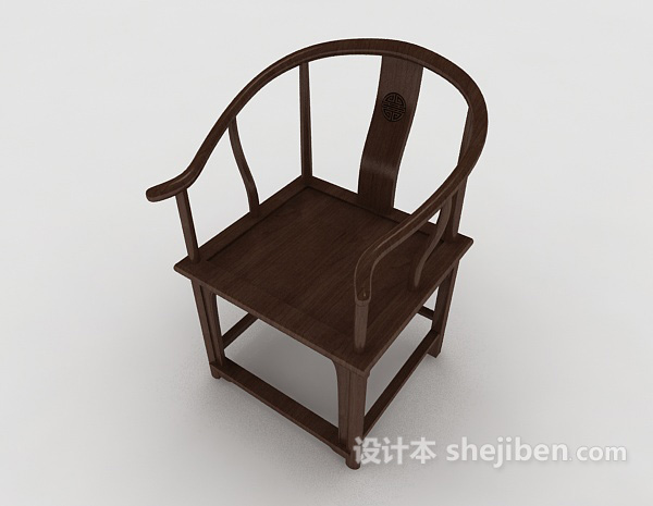 免费中式经典单人椅3d模型下载