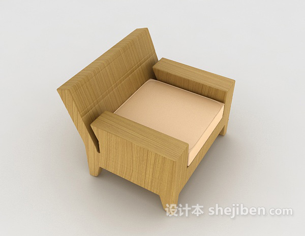 设计本新中式风格单人沙发3d模型下载