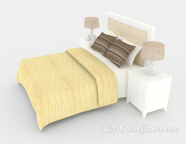 设计本简单实用双人床3d模型下载