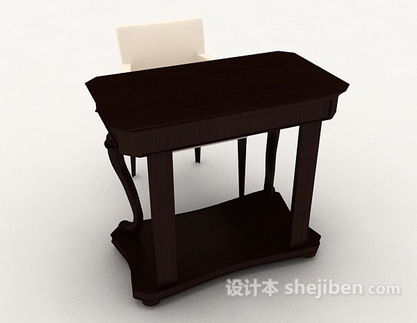 中式风格简约新中式桌椅组合3d模型下载
