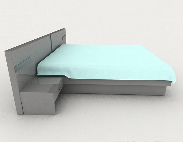 设计本现代简单实用双人床3d模型下载