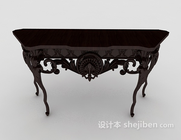 中式风格中式风格雕花书桌3d模型下载