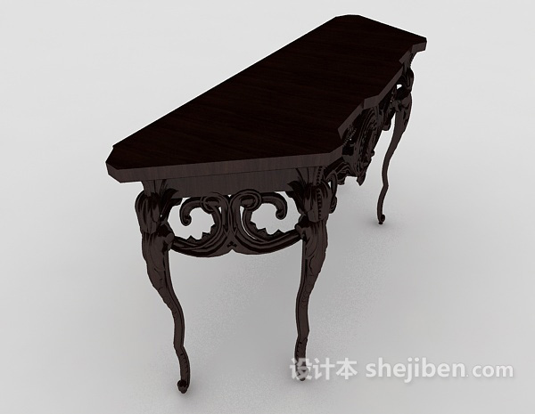 设计本中式风格雕花书桌3d模型下载