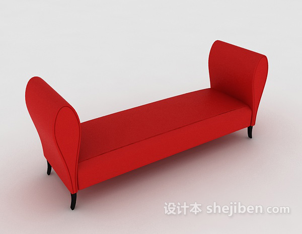 红色居家休闲椅3d模型下载
