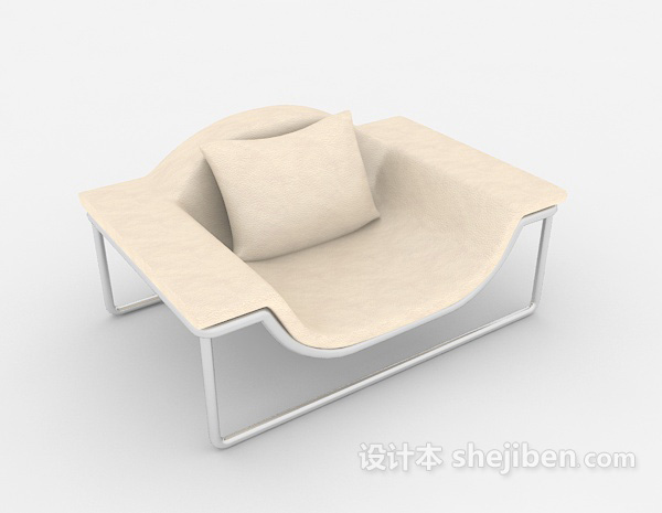个性简约米黄色椅子3d模型下载