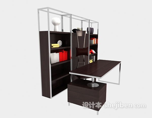 设计本办公室书柜3d模型下载