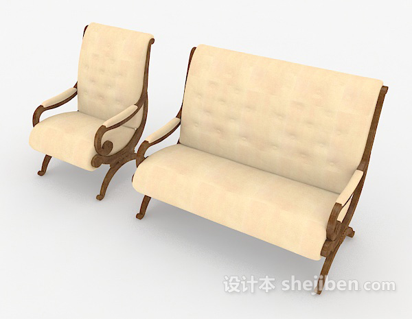 免费简单欧式沙发凳3d模型下载