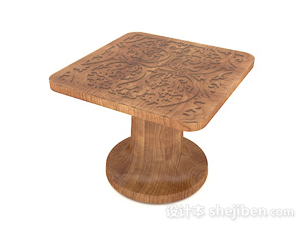 设计本欧式风格传统实木边桌3d模型下载