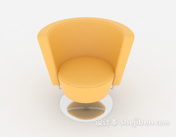 免费简约橙色休闲椅子3d模型下载