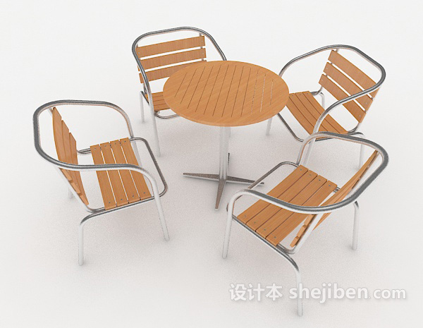 现代简约休闲桌椅组合3d模型下载