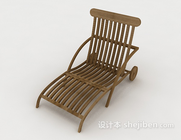 现代风格简约休闲木躺椅3d模型下载