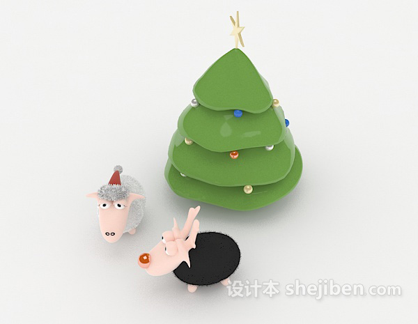 免费圣诞小饰品3d模型下载