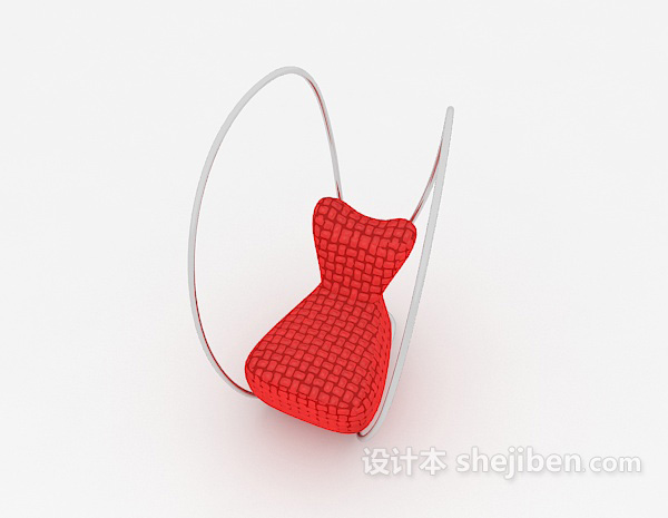 免费现代个性红色休闲椅子3d模型下载
