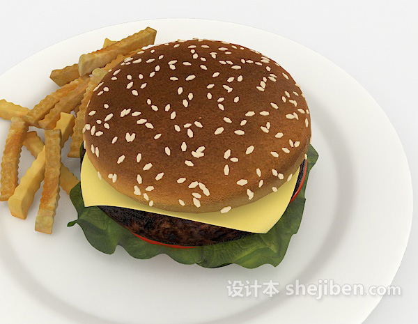 免费汉堡3d模型下载