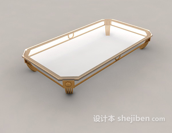 设计本新中式玻璃茶几3d模型下载