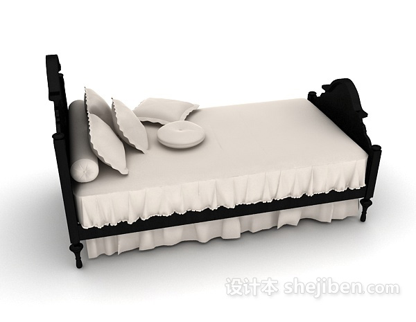 设计本家居单人床3d模型下载