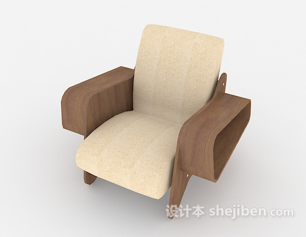 免费田园清新单人沙发3d模型下载