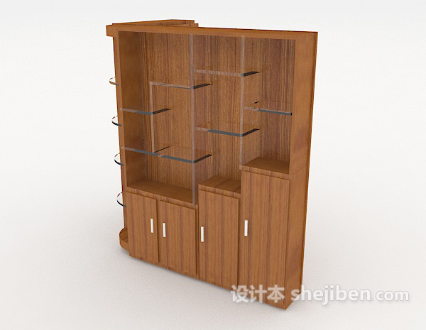 现代风格现代木质大展示柜3d模型下载