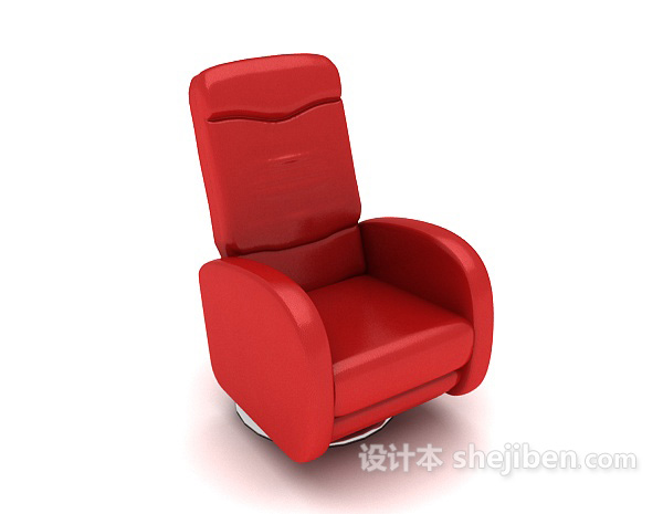 现代个性红色单人沙发3d模型下载