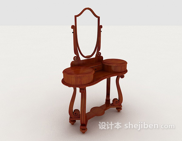 中式梳妆桌子3d模型下载