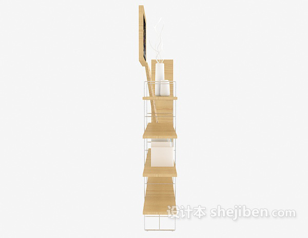 设计本现代简单书柜3d模型下载