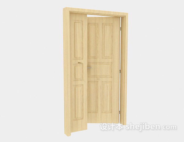 现代风格木质门3d模型下载