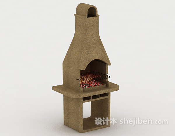 免费石材烤架3d模型下载