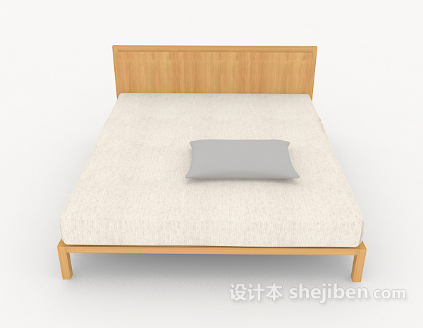 现代风格简约休闲家居双人床3d模型下载