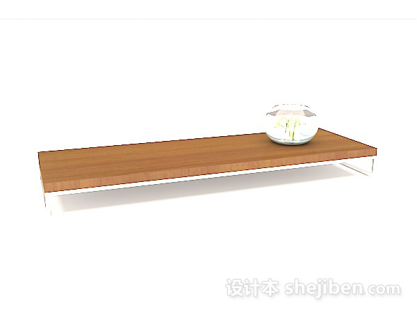 现代风格长方形木质茶几3d模型下载
