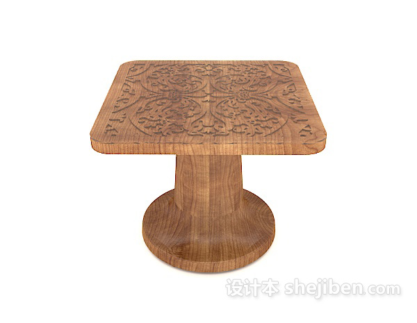 欧式风格欧式风格传统实木边桌3d模型下载