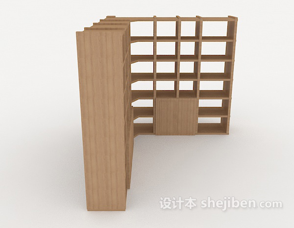 设计本现代简约转角书柜3d模型下载