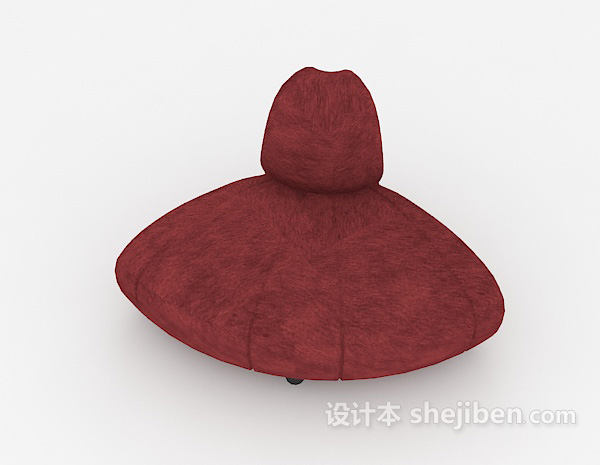 现代风格个性休闲红色单人沙发3d模型下载