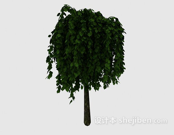 现代风格茂密绿树3d模型下载
