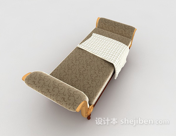 免费欧式花纹沙发躺椅3d模型下载