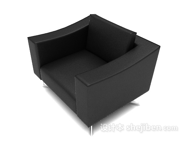 设计本黑沙发3d模型下载