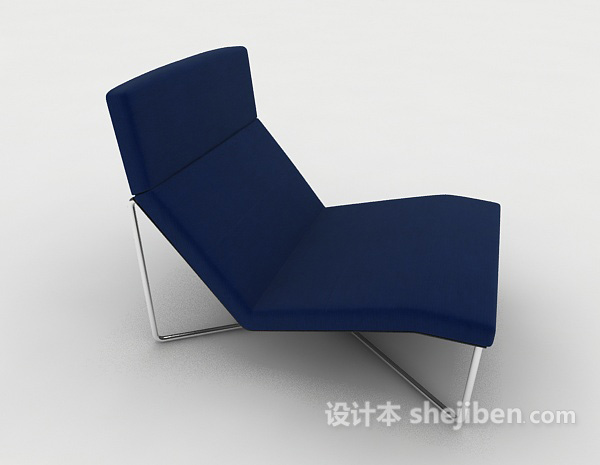 免费简单蓝色休闲椅3d模型下载