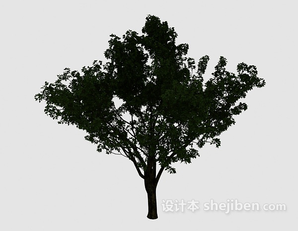 现代风格庭院大绿树3d模型下载