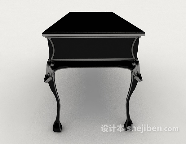 设计本新中式黑色书桌3d模型下载