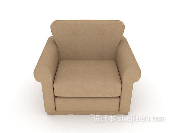 现代风格简单家居棕色单人沙发3d模型下载