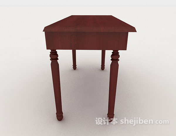 设计本新中式简单书桌3d模型下载